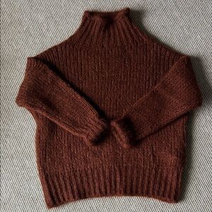 FRNCH Paris La Petite Maille Rich Brown Turtleneck Sweater